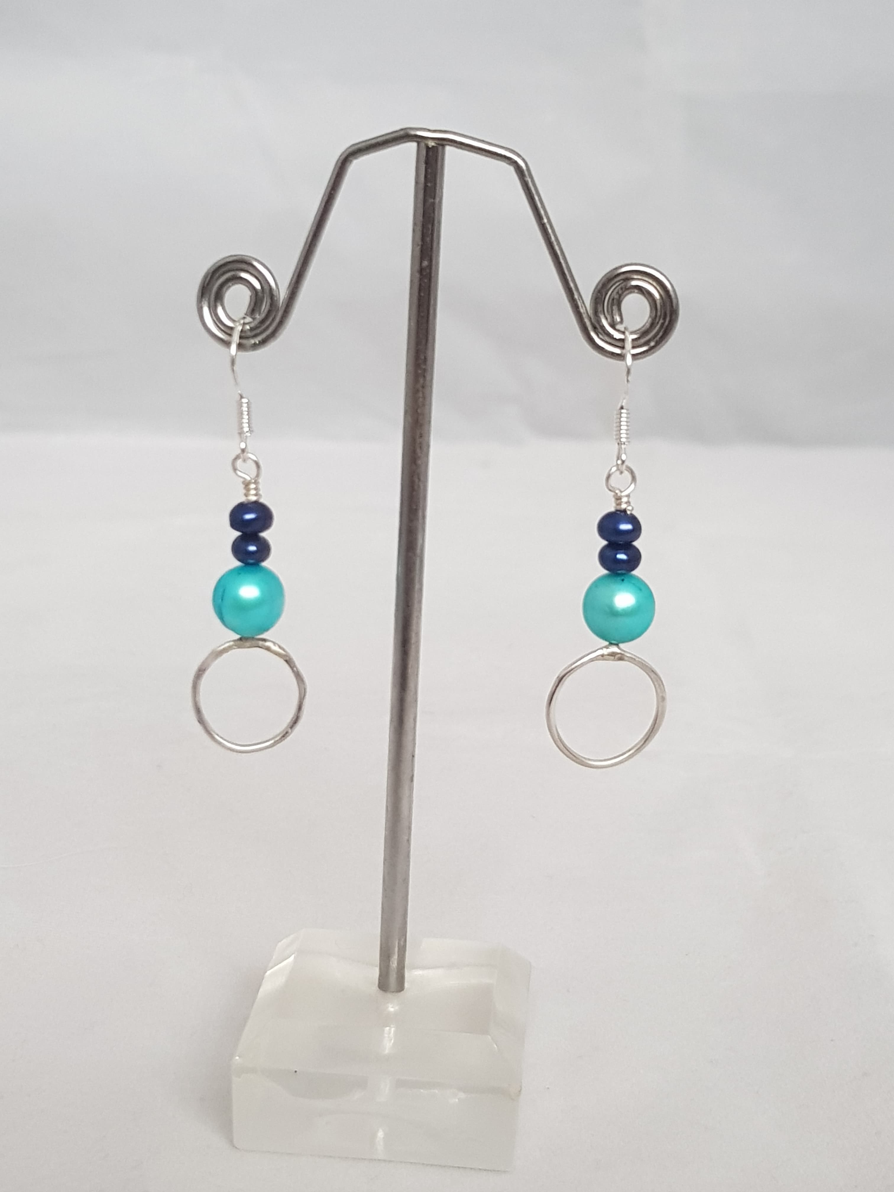 Sea of Ice Sterling Silver Diamond-Cut 8mm Ball Beads Leverback Drop Dangle Earrings for Women Girl 